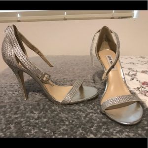 Silver Ankle Strap Heels